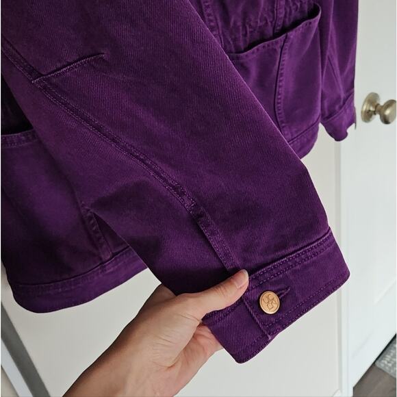 Ulla Johnson Purple Cassis Wash The Odette Jacket Denim Jean Jacket Size Medium - Picture 9 of 12